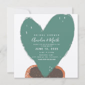 Invitation Fête des mariées Plante pointillée à main (Devant)