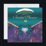 Invitation Fête des mariées Plum Peacock turquoise<br><div class="desc"></div>