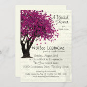 Invitation Fête des mariées Plum Purple Tree (Devant / Derrière)