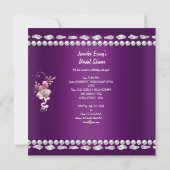 Invitation Fête des mariées Plum rose Fleurs Mariage (Dos)