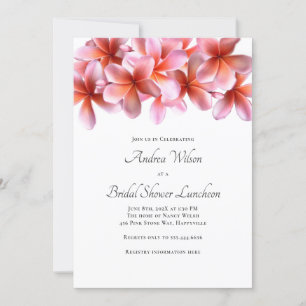 Invitation Fête des mariées Plumeria rose Floral Frontière In