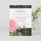 Invitation Fête des mariées Plutôt Flower Peony Fer Fence Art (Debout devant)