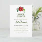 Invitation Fête des mariées Poinsettia rouge (Debout devant)