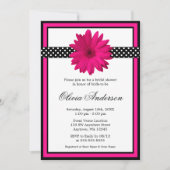 Invitation Fête des mariées Pois rose pâle noire (Devant)