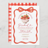 Invitation Fête des mariées Pomme Bow Rouge S'Est Prise L'Une (Devant / Derrière)