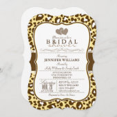 Invitation Fête des mariées Poster de animal Brown, léopard j (Devant / Derrière)