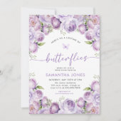 Invitation Fête des mariées pourpre de la vie des papillons (Devant)