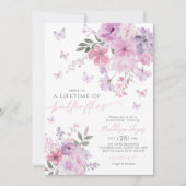 Invitation Fête des mariées pourpre de la vie des papillons (Devant)