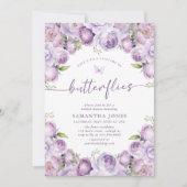 Invitation Fête des mariées pourpre de la vie des papillons (Devant)