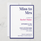 Invitation Fête des mariées Preppy Bold Blue & Pink Stripes (Devant)