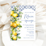 Invitation Fête des mariées principale au citron méditerranée<br><div class="desc">Watercolor Main Squeeze Photo Bridal Showeuse Invitation</div>