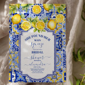 Invitation Fête des mariées principale au citron méditerranée