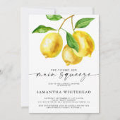 Invitation Fête des mariées principale d'agrumes de citron (Devant)