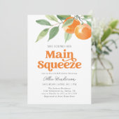 Invitation Fête des mariées principale d'agrumes oranges (Debout devant)