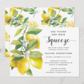 Invitation Fête des mariées principale de citron de taille (Devant / Derrière)