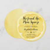 Invitation Fête des mariées principale de citron de taille (Devant / Derrière)