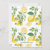 Invitation Fête des mariées principale de citron de taille (Dos)