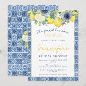 Invitation Fête des mariées principale de citron méditerranée (Devant / Derrière)