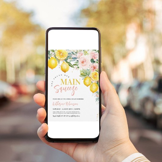 Invitation Fête des mariées principale de citron vert rose