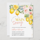 Invitation Fête des mariées principale de citron vert rose (Devant)