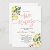 Invitation Fête des mariées principale de citrons de taille (Devant / Derrière)