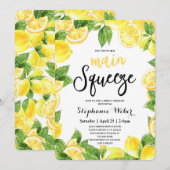Invitation Fête des mariées principale de citrons de taille (Devant / Derrière)