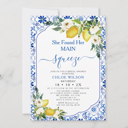 Invitation Fête des mariées principale de Positano méditerran (Devant)