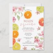 Invitation Fête des mariées principale de taille rose Citrus (Devant)