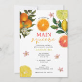 Invitation Fête des mariées principale de taille rose Citrus (Devant)