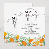 Invitation Fête des mariées principale de zézé orange Mandari (Devant / Derrière)