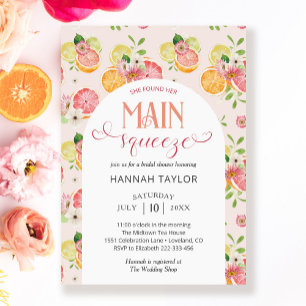 Invitation Fête des mariées principale des agrumes