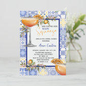 Invitation Fête des mariées principale Squeeze Carreaux bleu  (Debout devant)