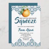 Invitation Fête des mariées principale Squeeze Méditerranée B (Devant / Derrière)