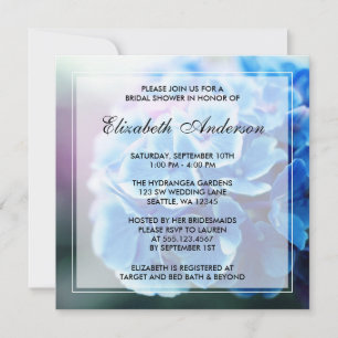 Invitation Fête des mariées Purple Blue Hydrangea