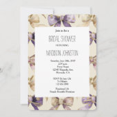 Invitation Fête des mariées Purple Gold Bows (Devant)