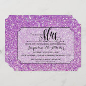 Invitation Fête des mariées Purple Parties scintillant Futur (Devant / Derrière)