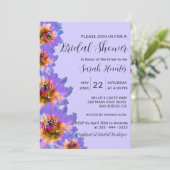 Invitation Fête des mariées Purple Watercolor Blossoms (Debout devant)