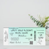 Invitation Fête des mariées QR Boarding Pass Dernier Solo (Debout devant)