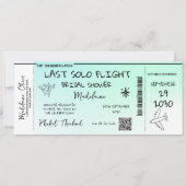 Invitation Fête des mariées QR Boarding Pass Dernier Solo (Devant)