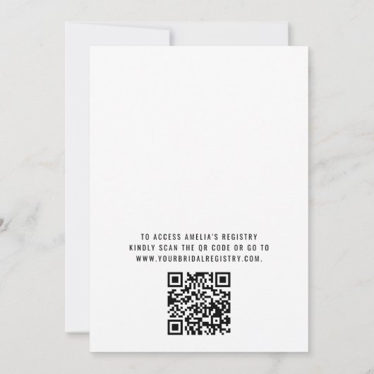 Invitation Fête des mariées QR Code Pearls et Prosecco (Dos)