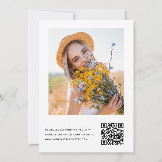 Invitation Fête des mariées QR Code photo Eucalyptus (Dos)