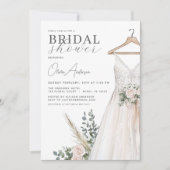 Invitation Fête des mariées QR Code Vert Eucalyptus (Devant)