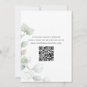 Invitation Fête des mariées QR Code Vert Eucalyptus (Dos)