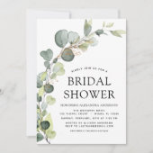 Invitation Fête des mariées QR Code Vert Eucalyptus (Devant)