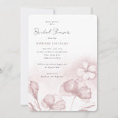 Invitation Fête des mariées QR couleur Aquarelle rose pâle (Devant)