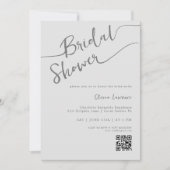 Invitation Fête des mariées QR du script Silver (Devant)