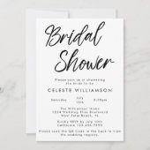 Invitation Fête des mariées QRCode minimaliste moderne manusc (Devant)