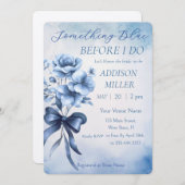 Invitation Fête des mariées "Quelque chose de bleu avant de f (Devant / Derrière)