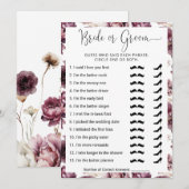 Invitation Fête des mariées Qui connaît le mieux le couple ? (Devant / Derrière)