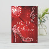 Invitation Fête des mariées Red Disco Ball and Sparkle Heels (Debout devant)